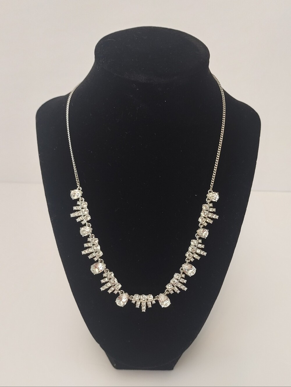 Givenchy Silver Crystal Statement Necklace - Elegant Sparkle